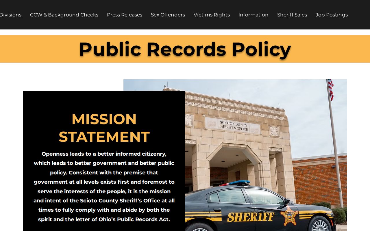 Scioto County 72-hour release records request policy